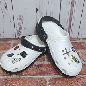 Disney Parks Star Wars Crocs Clogs 2024 Black White Men's 7 Women's 9 HTF Charms